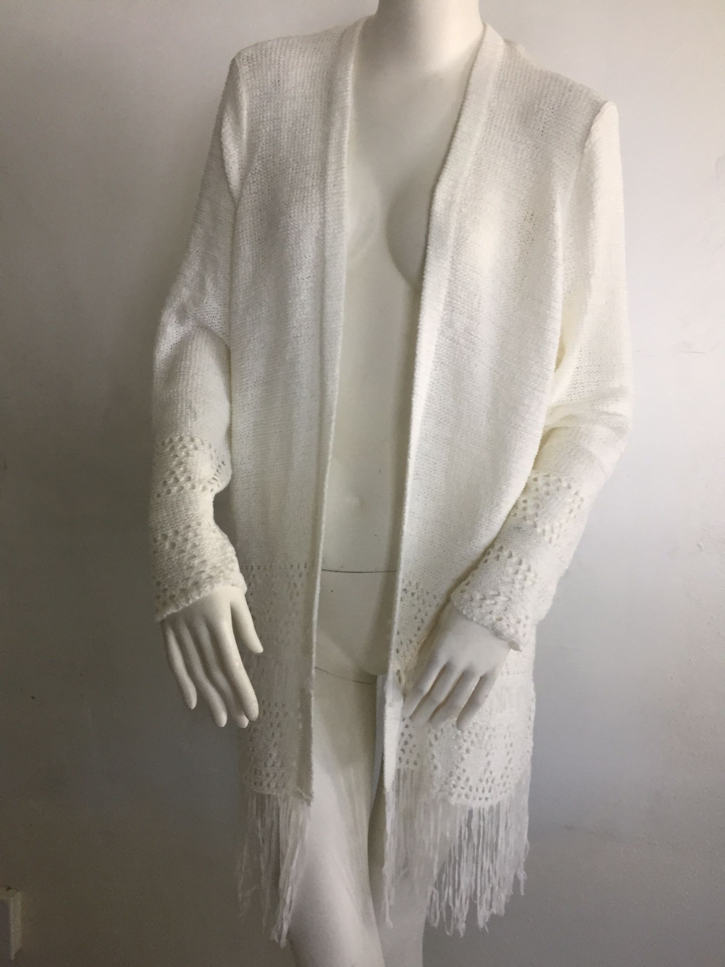 New White Knitted Michael Kors Long Sweater