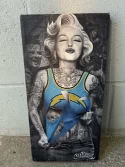 Chargers Marlyn Monroe Canvas Art