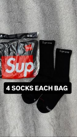 Black Supreme X Hanes Socks