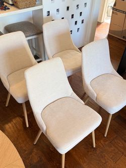 Modern Upholstered Dining Chairs – $150 for All 4 (Pickup Only)