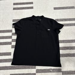 Large FIGS Black Scrub Top