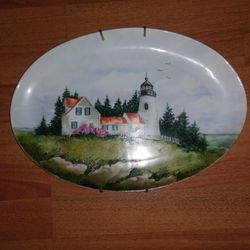 Lighthouse Platter Painting