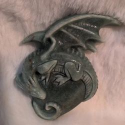 Green Aventurine Dragon 
with iron oxide veins