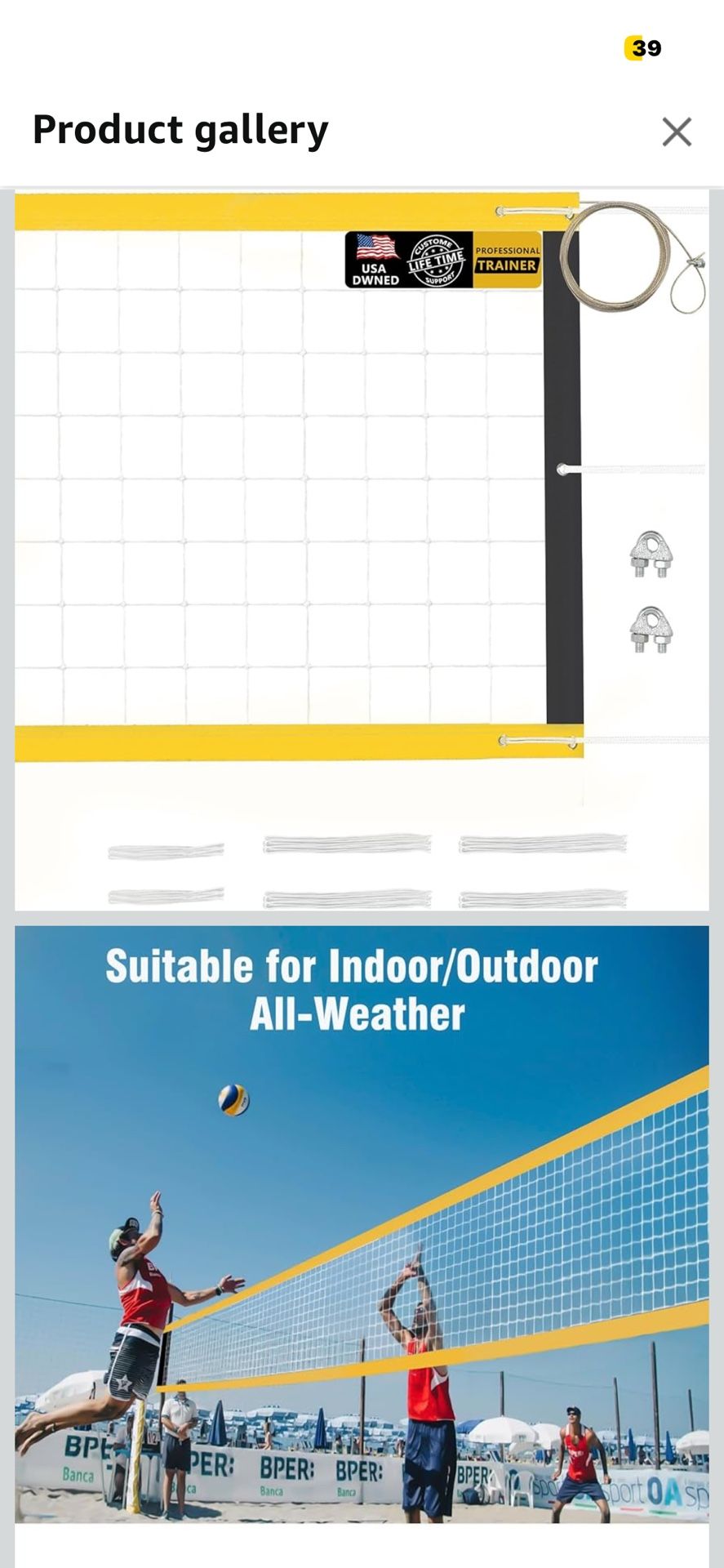 𝙉𝙀𝙒 Professional Volleyball Net Heavy Duty, 46 FT Aircraft Steel Cable, Upgraded Weather Resistant, Portable for Outdoor & Indoor, Pool, Trees, Bac