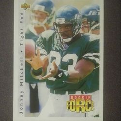 1992 Upper Deck Johnny Mitchell New York Jets N.Y. #417 Rookie Rc Football Card Collectible Vintage Sports NFL Trading Professional Pro