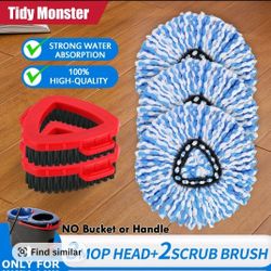 Spin mop heads and scrub brush refills for Ocedar Brand RinseClean 2 tank Mop bucket