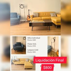 Set Living Room. Chaise Sofa