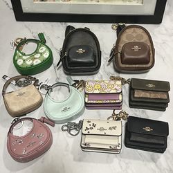 nWT Set of 10 Coach Mini  Bag Charm backpack klare Carmen rowen nolita