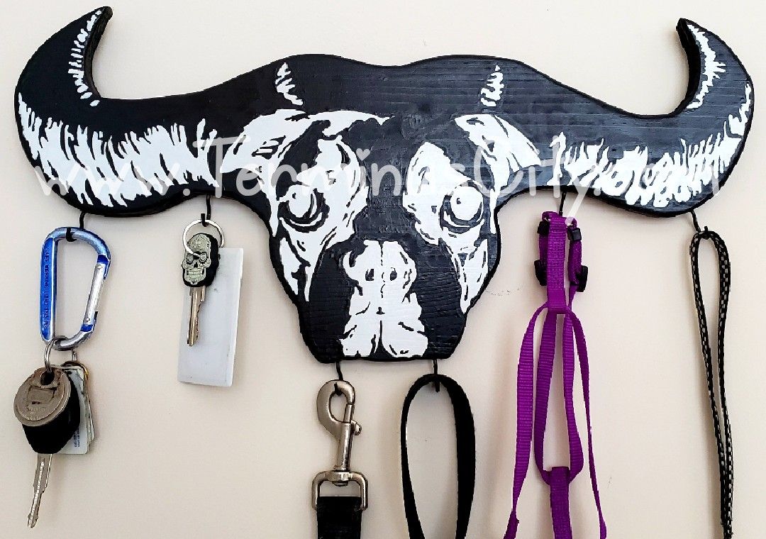HANDMADE Art Hangers With Hooks For Pet Leashes/Keys/Jackets, Guitar Cords, Mugs, etc. Dog Custom Avail danzig pitbull misfits skulls metal punk