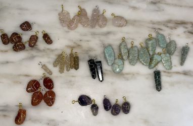 Wire wrapped Crystal Pendant Bundle 40 Total