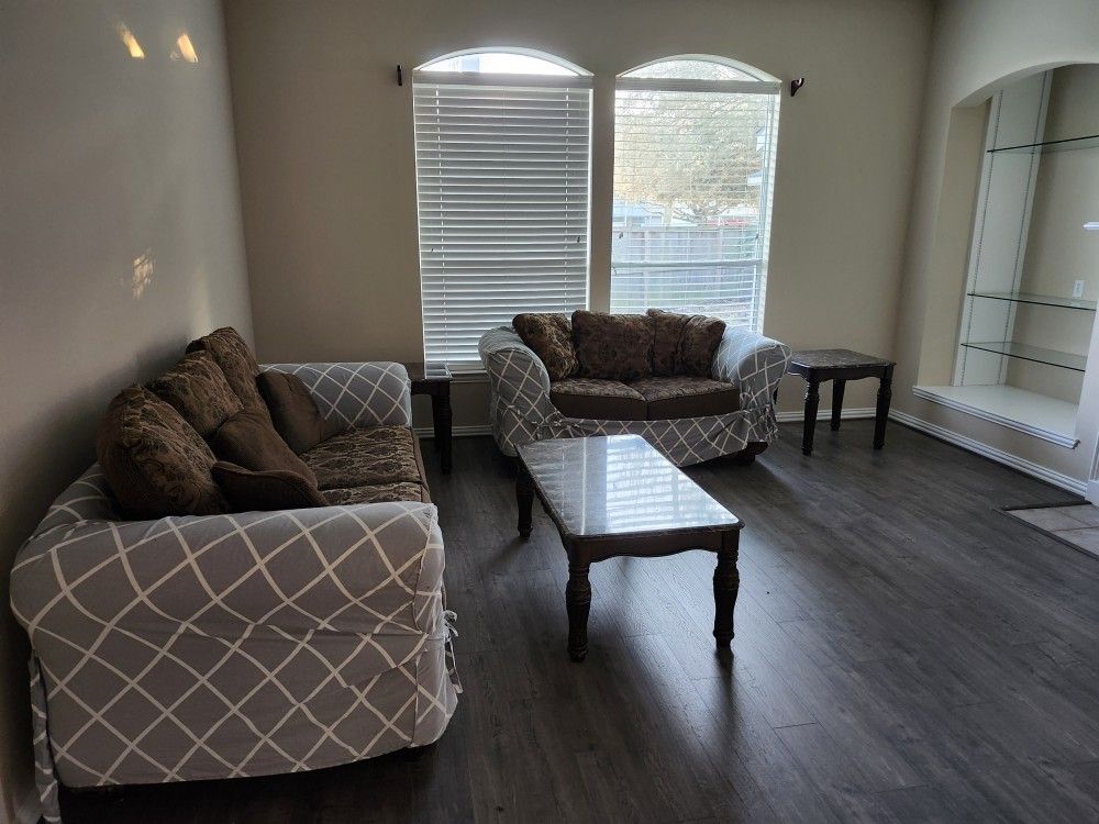 Sofa Loveseats And Coffee Table Set