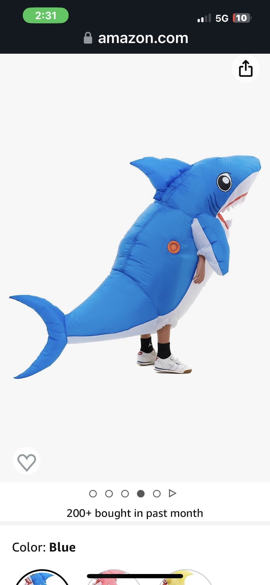Baby Shark Kids Costume. New
