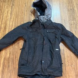 Volcom Snow Jacket/ Black & Gray/ Boys XL