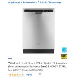 Whirlpool Stainless Steel  24-in dishwasher