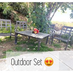 Table And Chairs Outdoor Fire Set 
