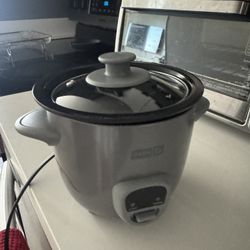 Dash Rice Cooker – Gray with Glass Lid