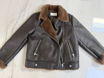 ZARA Kids Faux Shearling Biker Jacket