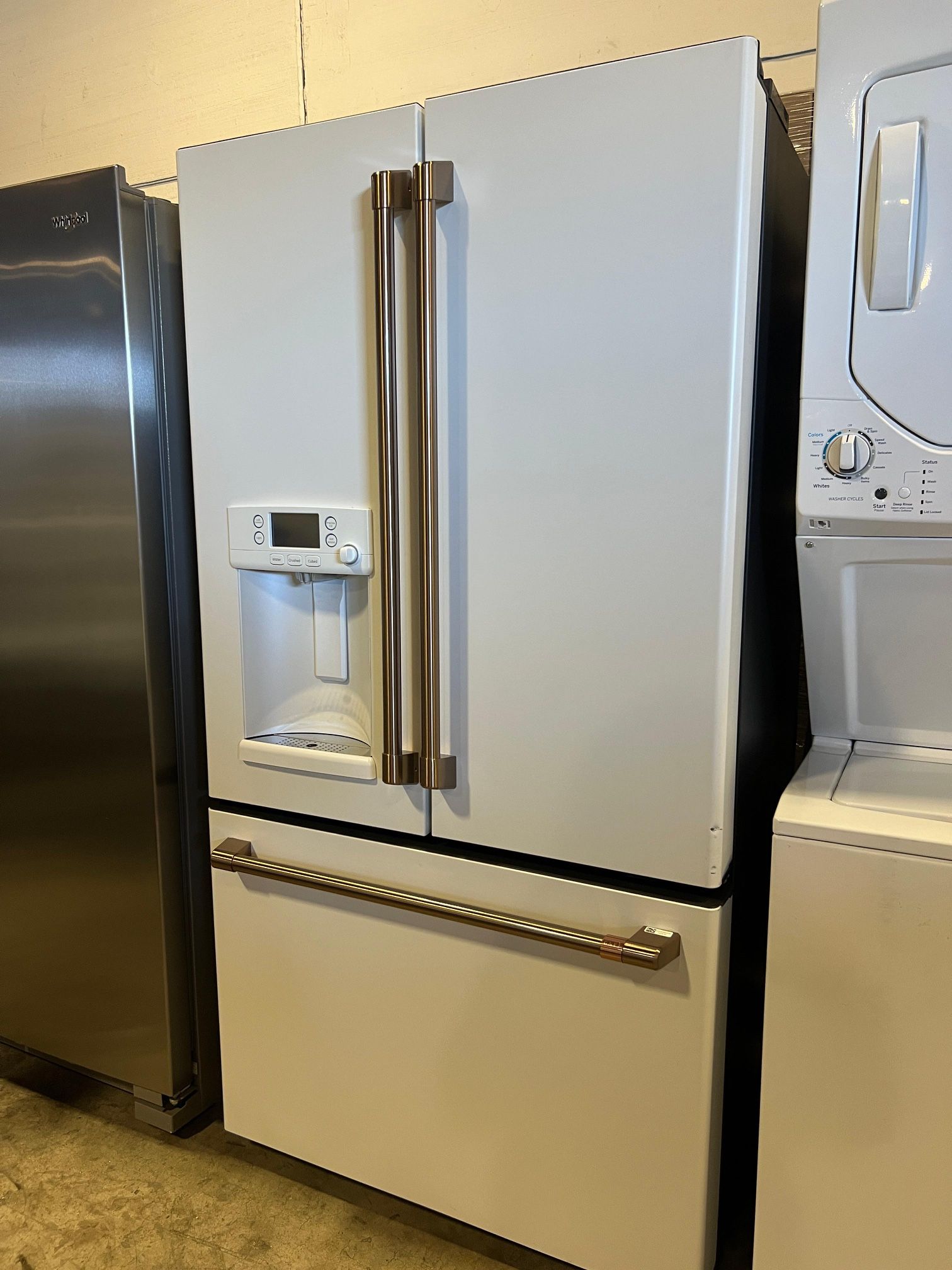 ❄️Cafe Refrigerator 22.2 cu. Ft. Smart French Door Refrigerator with hot water dispenser in Matte White, Counter Depth and Energy Star $1389❄️