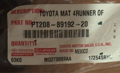 New mat for Toyota 4 Runner. Brand new. 2017-2024