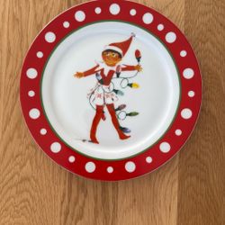 Elf On The Shelf Ceramic Plate 9” Pottery Barn