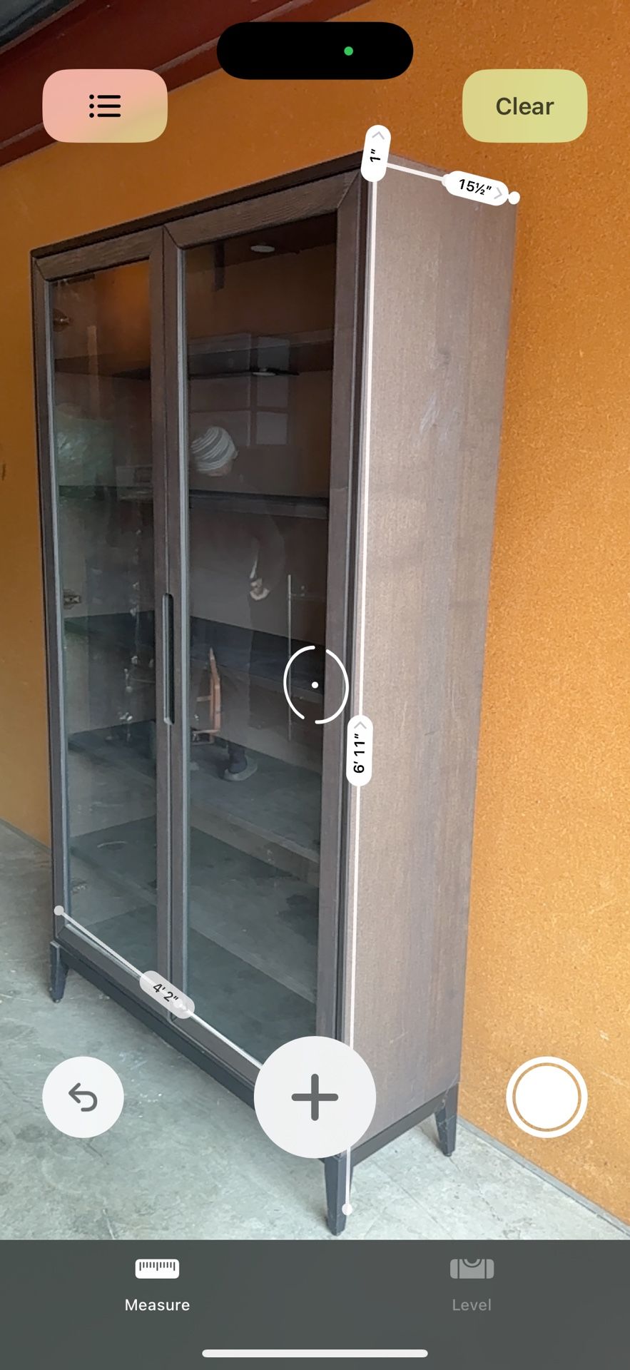 Brown mahogany Glass Cabinet W/ Lighting