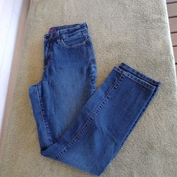 NYDJ Women's Sheri Slim Lift Tuck Technology Medium Blue Jeans Sz 4