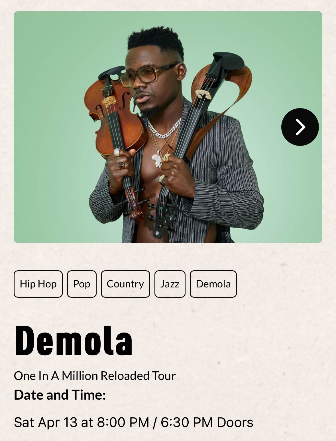 4x Tickets For Demola Concert In Atlanta, GA