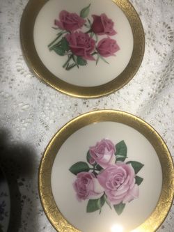 American Rose Society Collectors (2) Miniature Plates