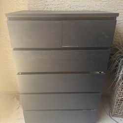 IKEA MALM Black 6-Drawer Dresser