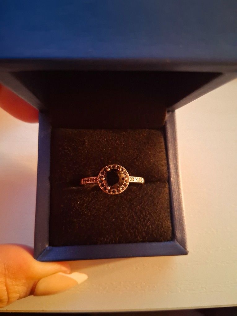 Sterling Silver Ring With Black Stone