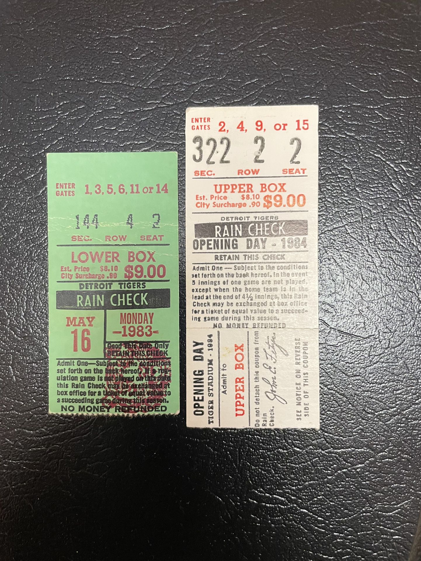 1984 Tigers Opening Day Ticket