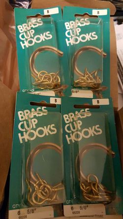 6 pks cup hooks, $7.00