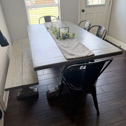 Dining Table With Bench And 4 Chairs 