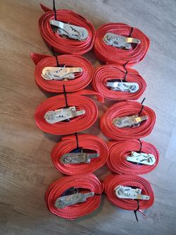 Heavy-Duty Ratchet Tie Down Straps – 17ft – Brand New