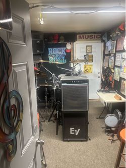 Bass amp acoustic combo with EV cabinet