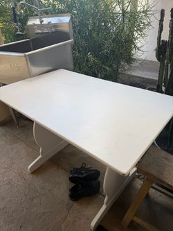 White wooden table for dining 43" L x 27" W