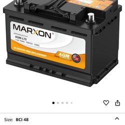 MARXON Group 48 H6 L3 Start and Stop Car Battery 12v 70AH 760CCA AGM BCI48 