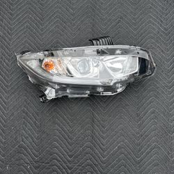 2016-2019 Honda Civic Right Passenger Chrome Halogen w/ LED Headlight OEM 1637