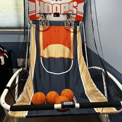 Hall of Games EZ Fold Premium Indoor Arcade Basketball Game with Steel Frame and Polycarbonate Backb