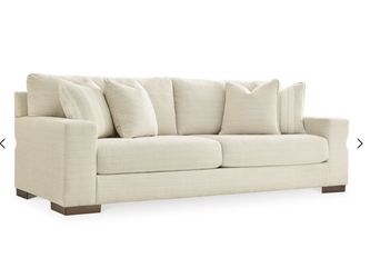Gray Fabric Loveseat with Accent Pillows