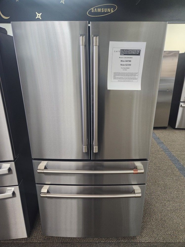 36 in. 23.2 cu. ft. Smart Counter-Depth 4-Door French-Door Refrigerator With Dual-Dispense AutoFill Pitcher, Soft Freeze