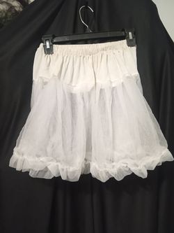 White Tulle Petticoat Mini Skirt Tutu Adult Size L