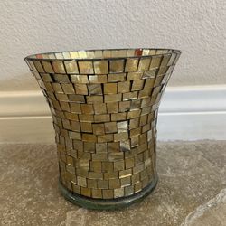 Mosaic Amber Glass Container