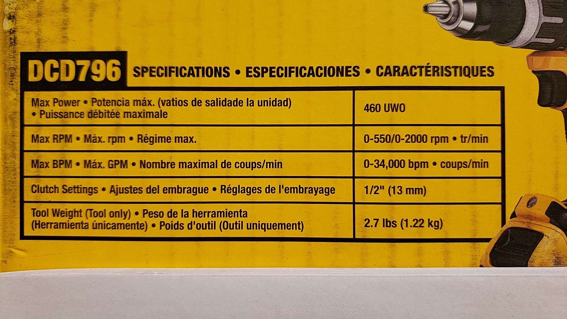 Dewalt DCD796 Compact Hammer Drill 20V MAX XR Cordless Lithium Ion - Main Image