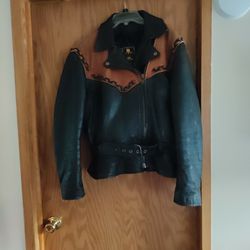 Women's Black/Brown Leather Jacket