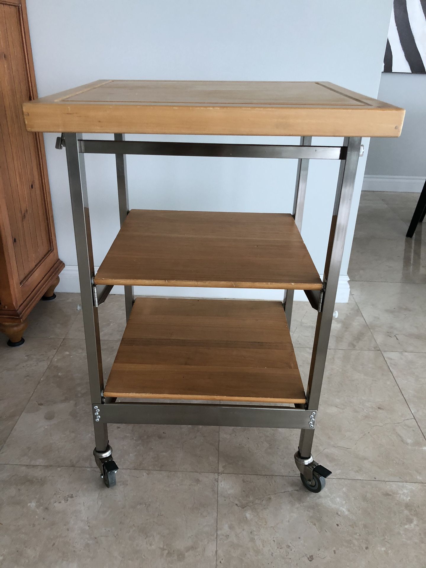 MOVING sale Solid wood folding bakers’ cart origami kitchen cart island