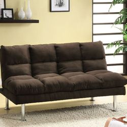 Brand New Espresso Futon Sofa Converts Into Bed 