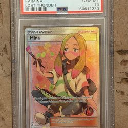 Mina PSA 10 Full Art – Lost Thunder (LOW POP)