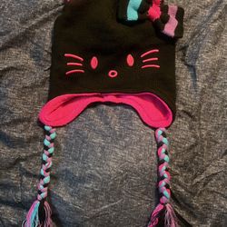 Hello Kitty Beanie Black And Pink Hat