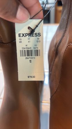 Express Brown Leather Boots Size 10